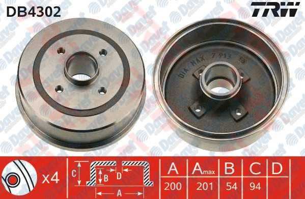 TRW DB4302 Arka Fren Kampanasi Corsa C - Tigra B  Absli